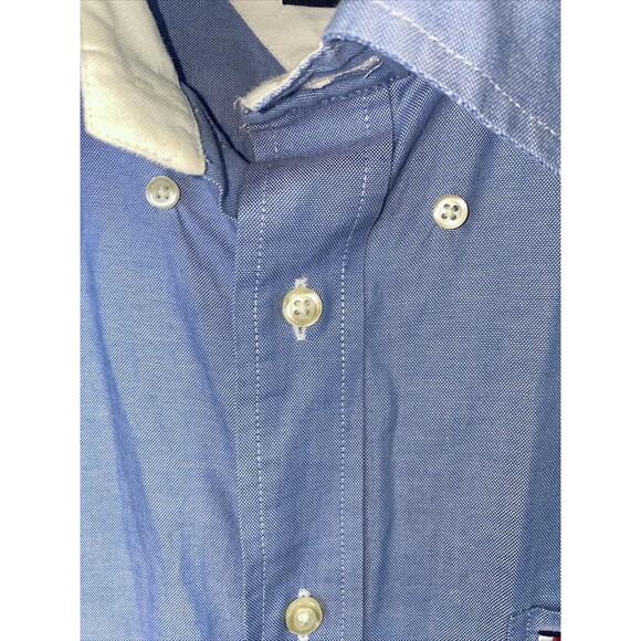 Tommy Hilfiger Dress Mens Blue Button Long Sleeve Shirt Small Check 90s L - Picture 3 of 11